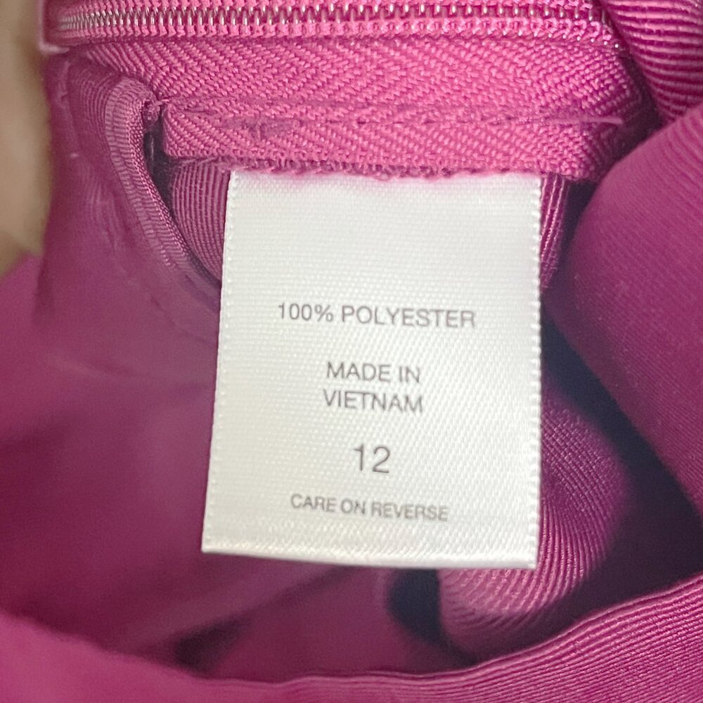 2/$30 New York & Company Fuschia Pleated A-Line Skirt 12 - Picture 4 of 4